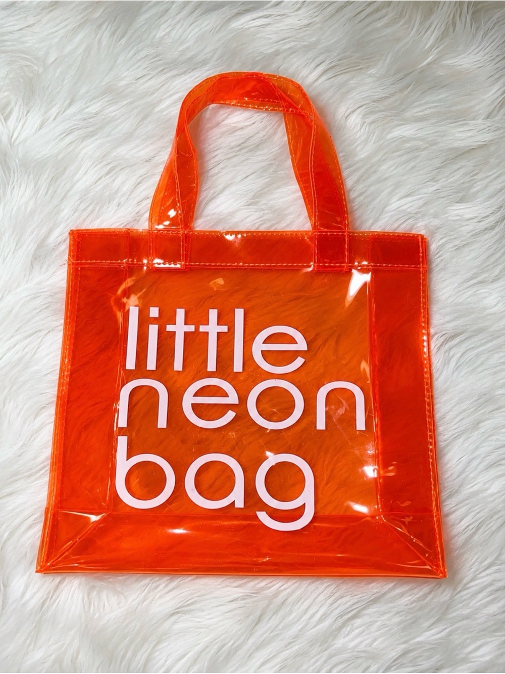 Little Neon Bag Orange PVC Tote Y2K